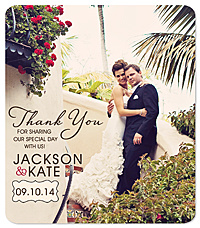 Wedding Thank You Magnet - Circle Date